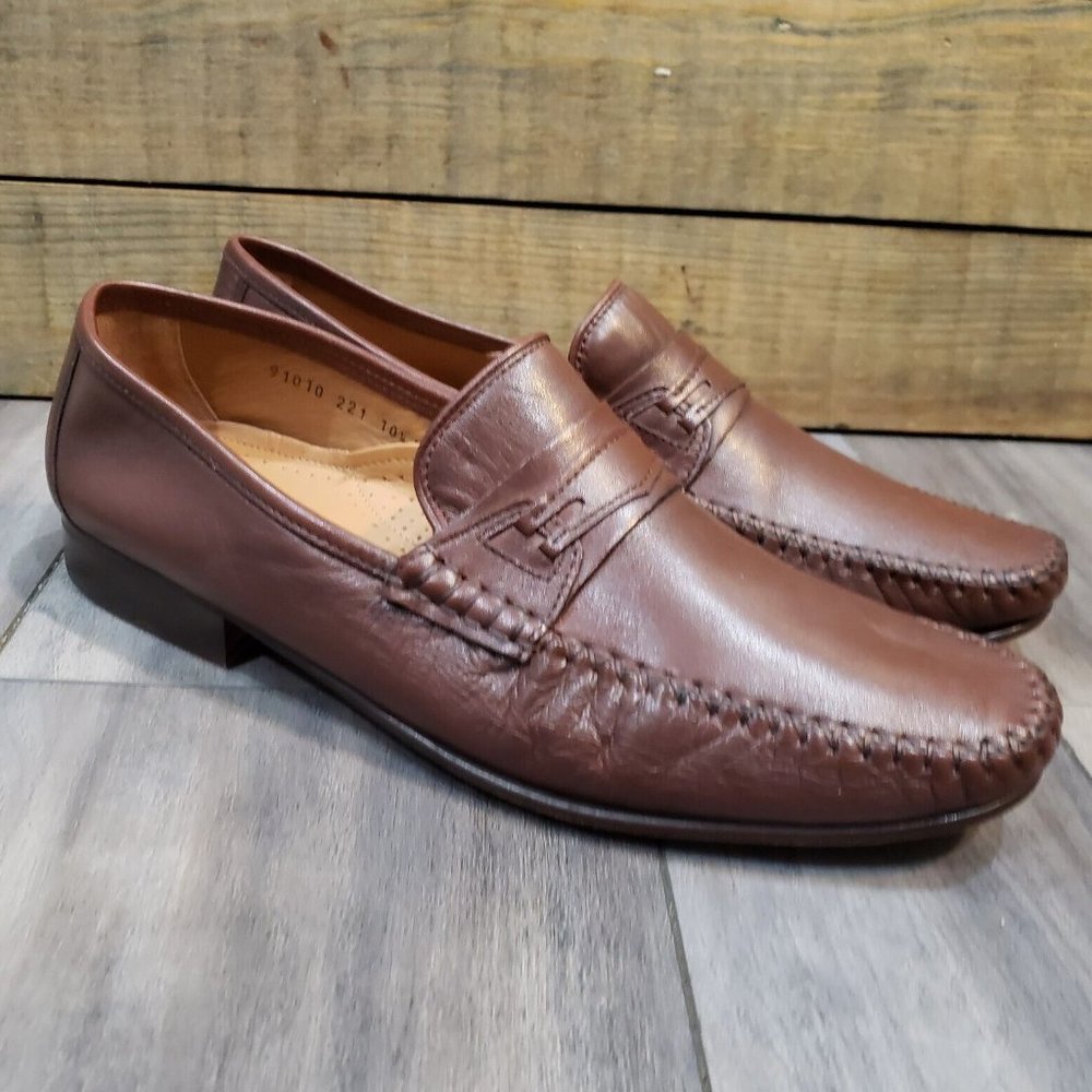 Meeting Street Handmade in India Brown Leather Loafer Men's Sz 10.5 M